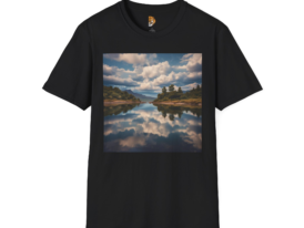 Nature Reflection Scenic Landscape Design – Black Graphic Tee