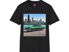 Retro Cityscape Car T-Shirt - Tee – Black Graphic Tee