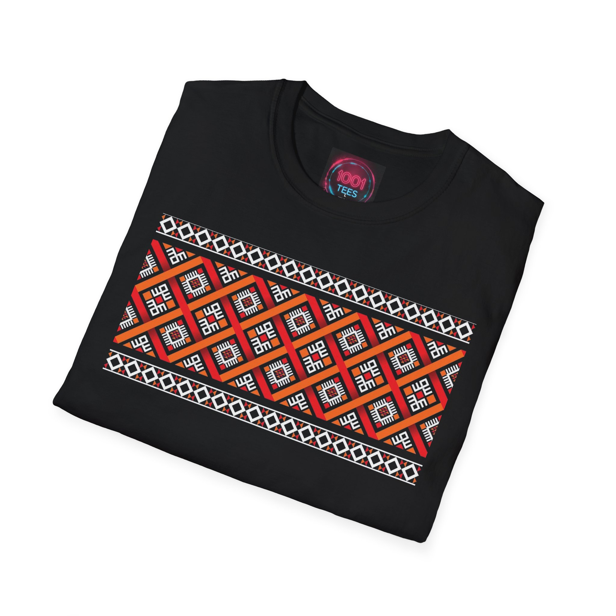 African Ethnic Geometric Pattern T-Shirt — Tribal Diamond Graphic Tee - Image 4
