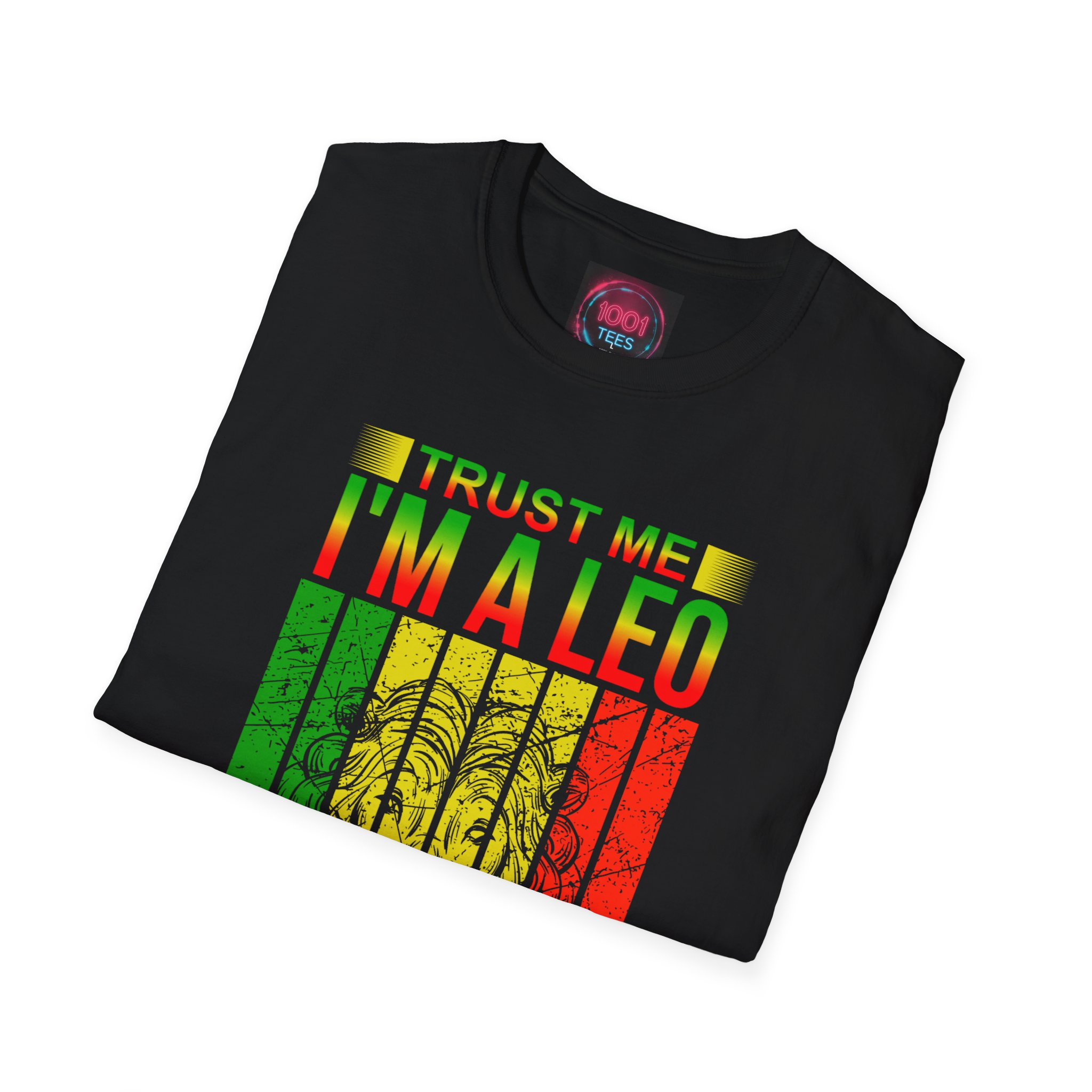 Leo Zodiac T‑Shirt — "Trust Me I'm a Leo" Lion Graphic Tee (Rasta Colors) - Image 3