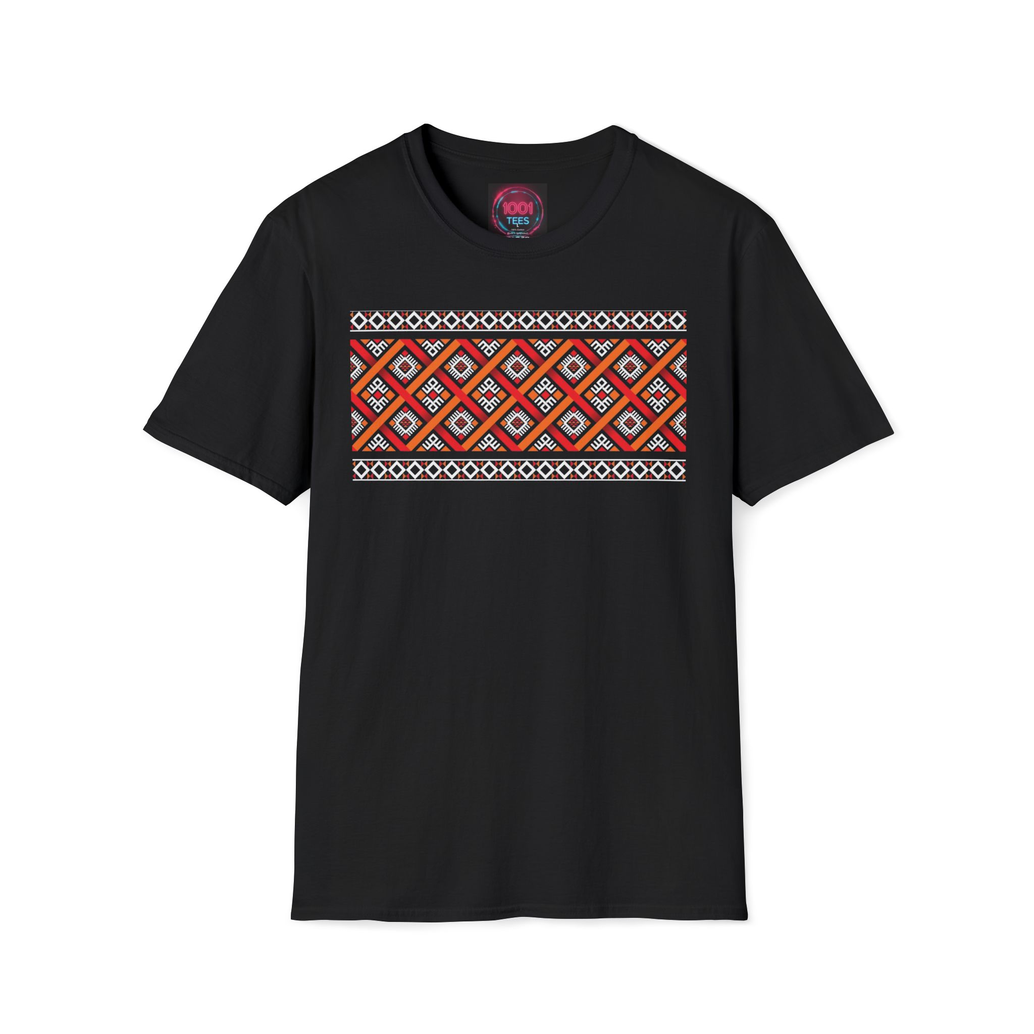 African Ethnic Geometric Pattern T-Shirt — Tribal Diamond Graphic Tee