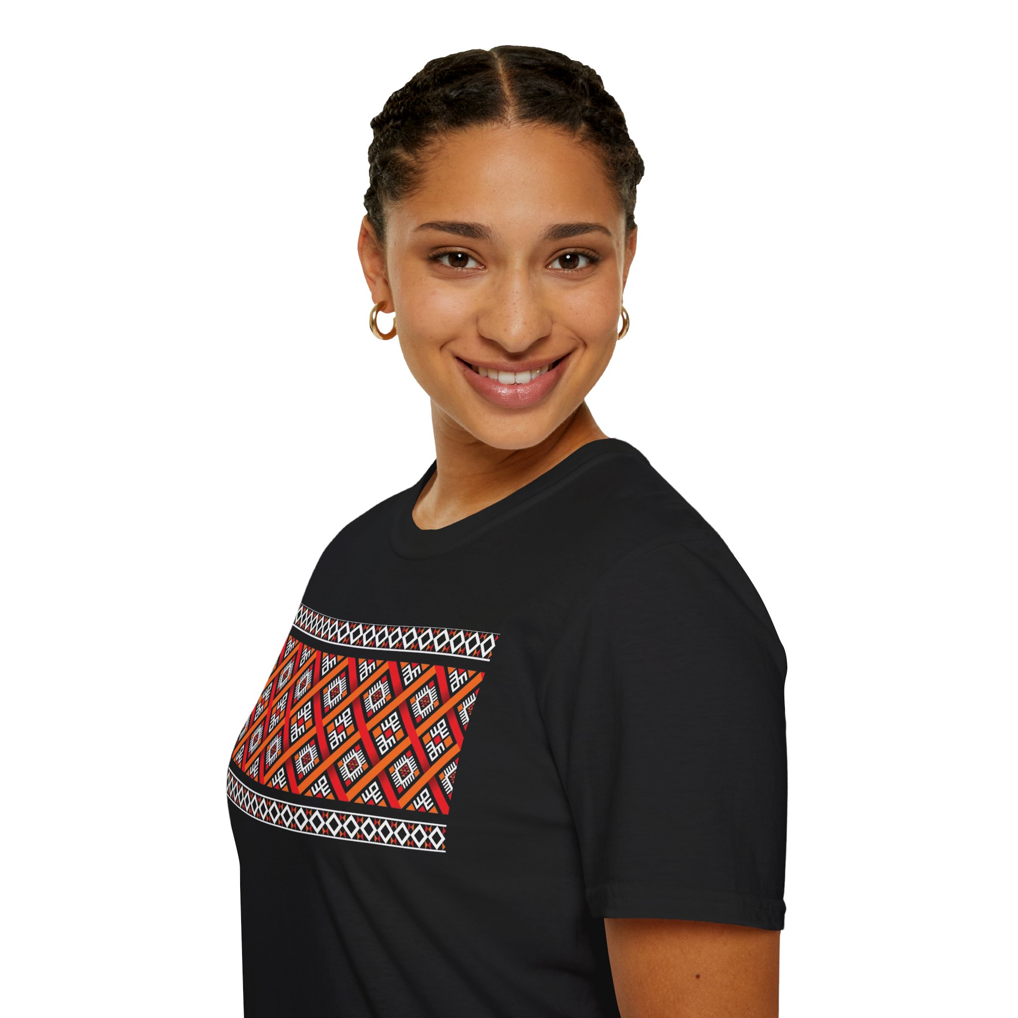 African Ethnic Geometric Pattern T-Shirt — Tribal Diamond Graphic Tee - Image 5