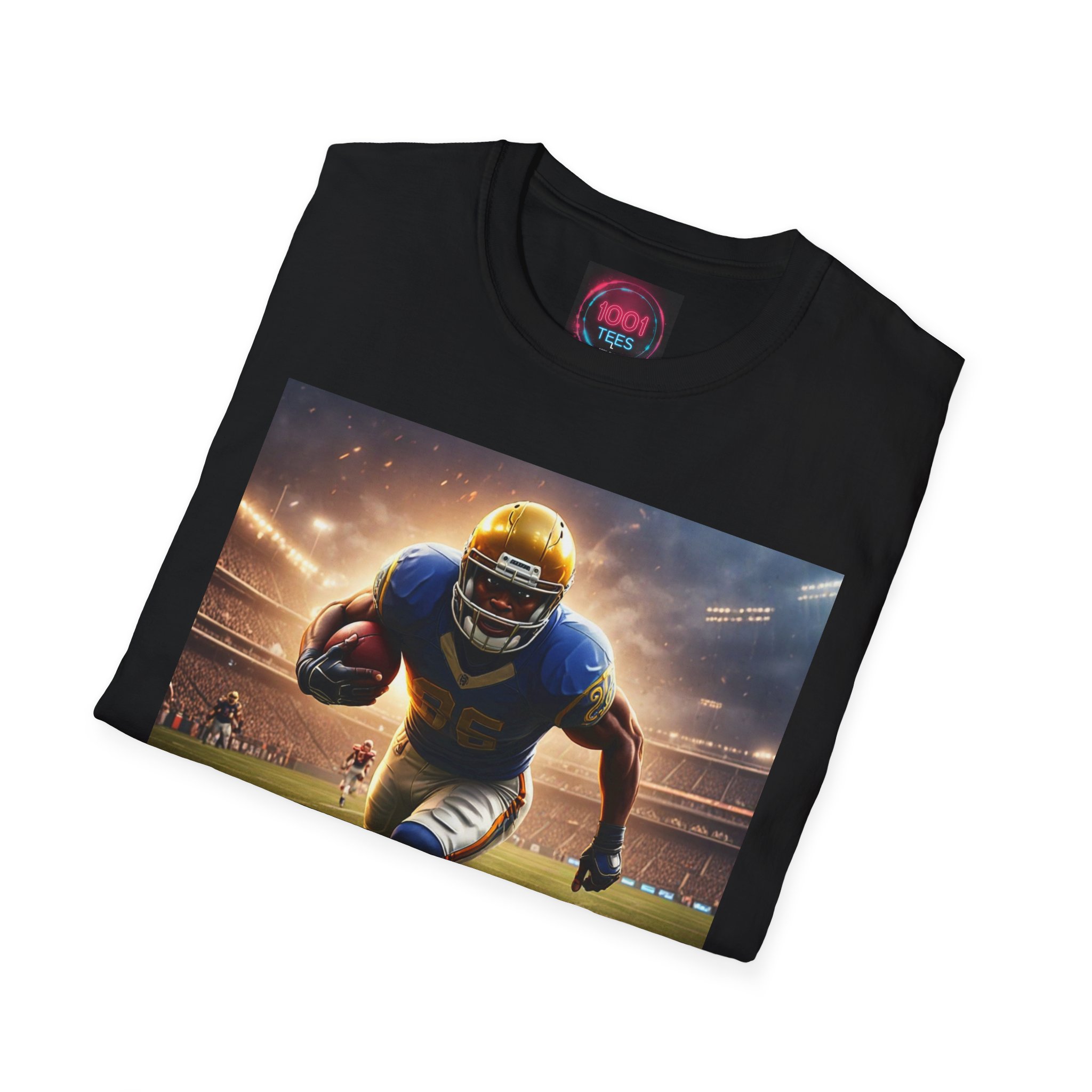 Football Player Action T-Shirt — Gridiron Running Back Stadium Print - Image 4