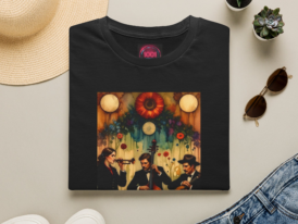 T-Shirt - Vintage Jazz Trio Illustration Shirt – Black Graphic Tee