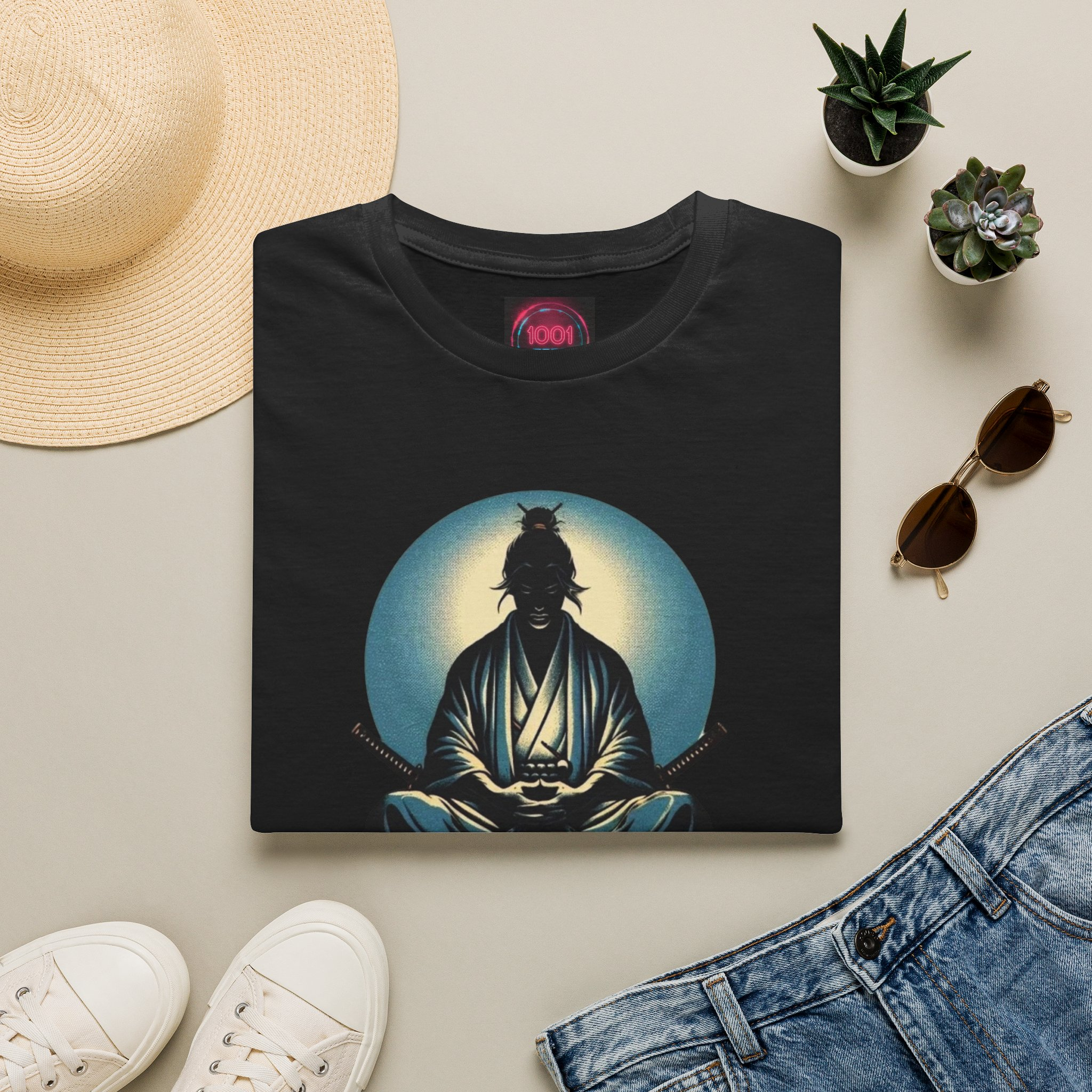 Zen Meditation T-Shirt — Seated Buddha Silhouette Tee – Black Graphic Tee