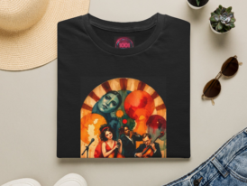 Art Dezca Vintage Gig Poster T-Shirt – Black Graphic Tee