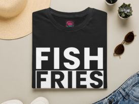 Fish Fries Matter T-Shirt - Tee for Seafood Lovers, Casual Wear, Gift for Foodies, Summer BBQs, Eating Events – Black Graphic Tee