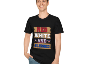 Red White and Blessed – Black Graphic Tee