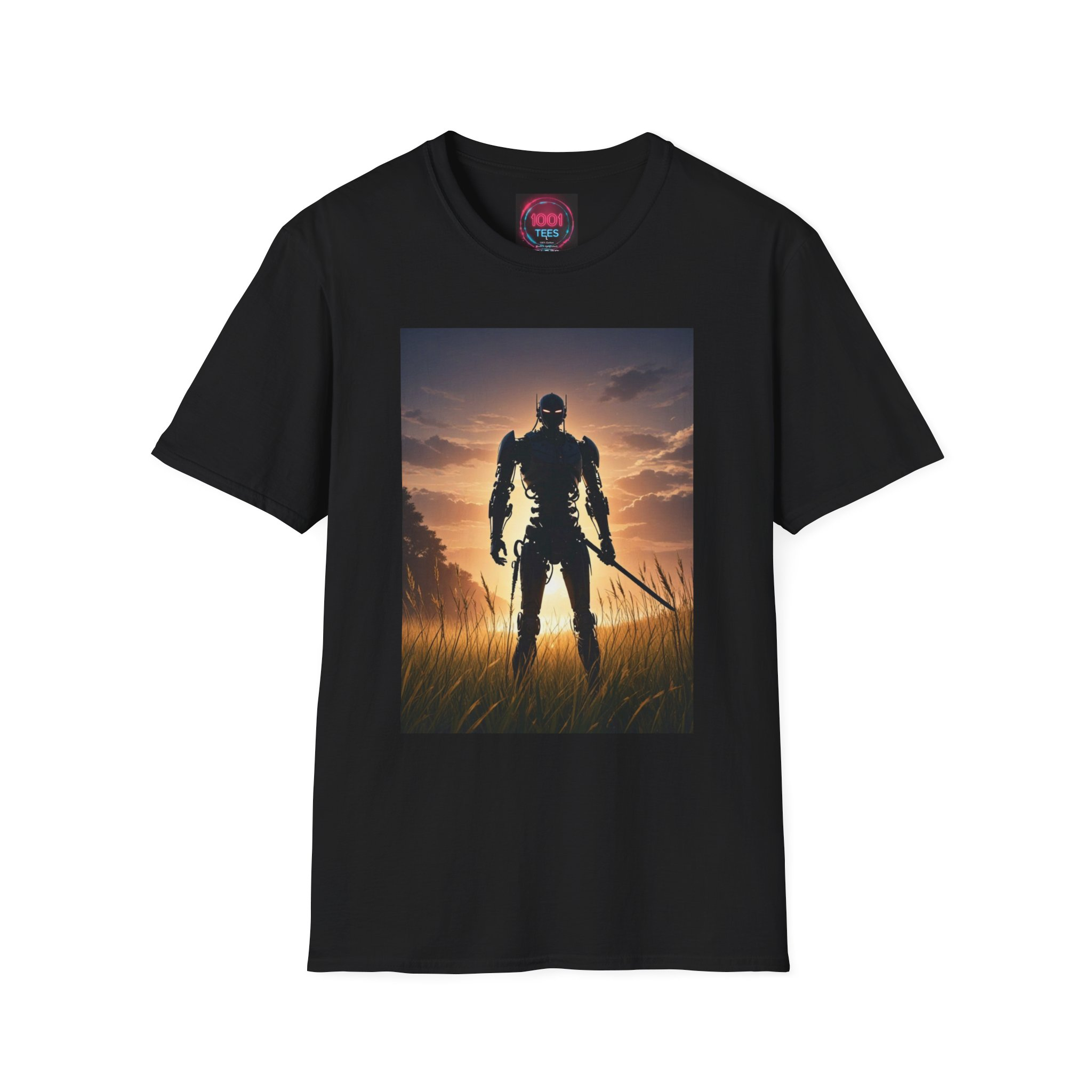 Samurai Sunset T-Shirt — Warrior Silhouette – Black Graphic Tee - Image 3