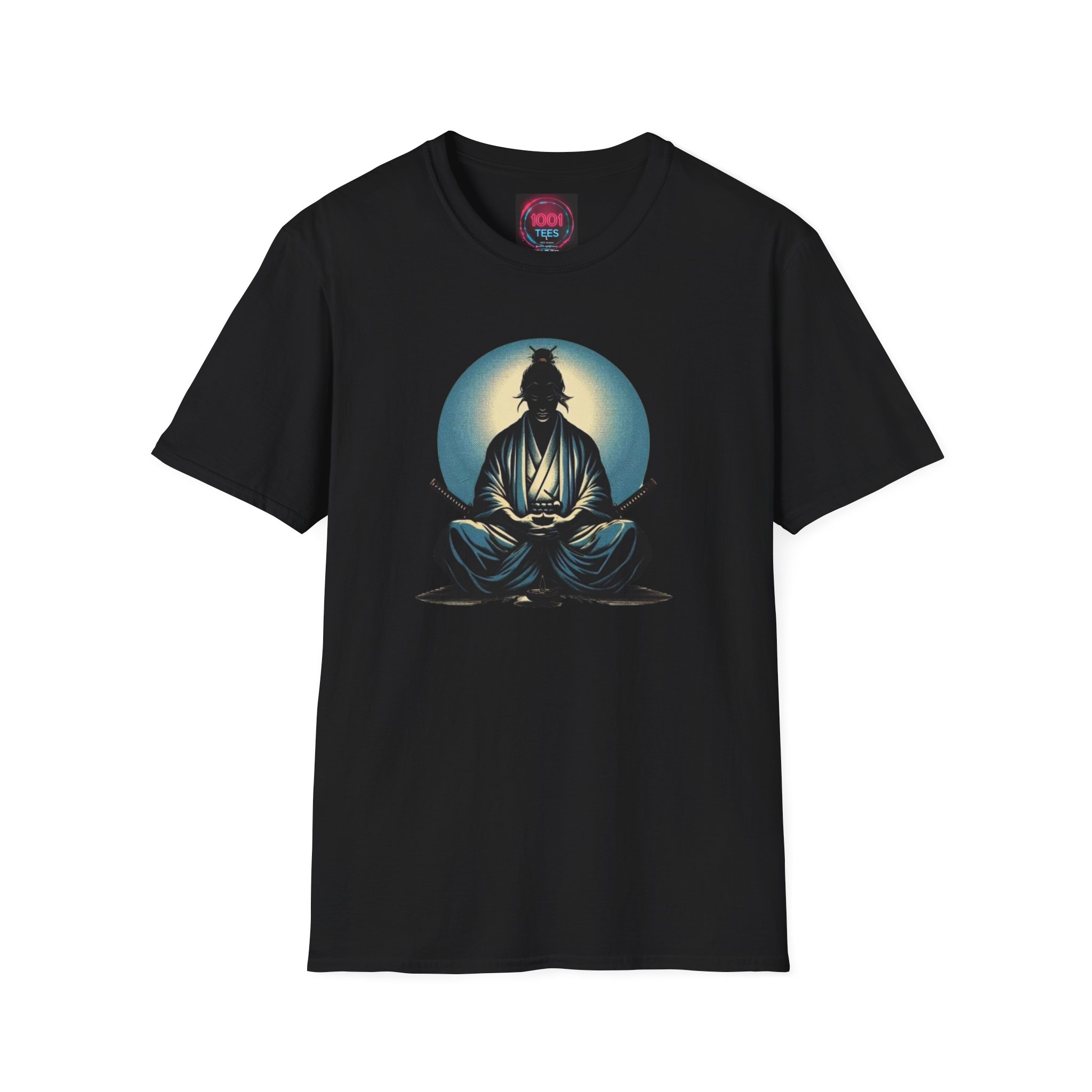 Zen Meditation T-Shirt — Seated Buddha Silhouette Tee – Black Graphic Tee - Image 3