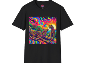 Psychedelic Jungle Art Colorful Nature Design – Black Graphic Tee