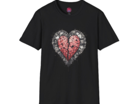 Heart Shattered – Black Graphic Tee