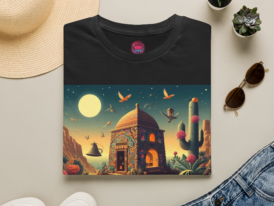 Cactus Oasis Desert Scene Graphic Tee