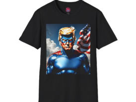 Heroic with American Flag Design – Black Graphic Tee