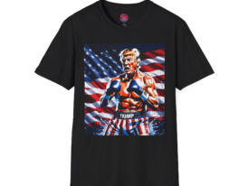 Boxer Patriot T-Shirt - Tee with American Flag Design – Black Graphic Tee