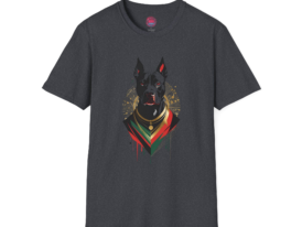 Regal Dog Portrait Stylish Pet Lover Gift – Black Graphic Tee