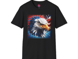Patriotic Eagle Graphic T-Shirt for Freedom Lovers – Black Graphic Tee