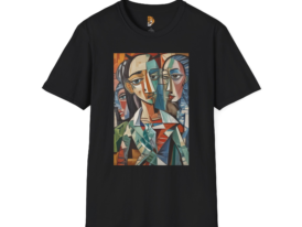 Cubist Faces Art T-Shirt – Abstract Portrait Graphic Tee
