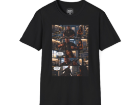CMK Comic Panel T-Shirt — Movie Scene Graphic Tee with Dialogue