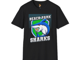 Beach Park Sharks – Black Graphic Tee