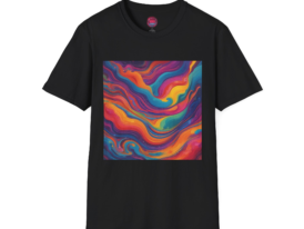 Vibrant Abstract Waves Graphic Tee
