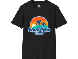 Beach Park Illinois Summer Vibes – Black Graphic Tee