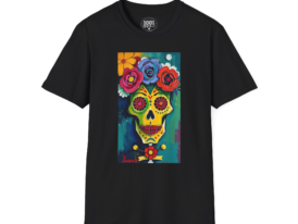 Day of the Dead Sugar Skull T-Shirt — Colorful Floral Calavera Tee