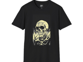 Skull Sailor Graphic T-Shirt — Vintage Yellow Skull Nautical Tee for Halloween & Gift