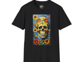 Day of the Dead Skull T-Shirt — Floral Sugar Skull Graphic Tee