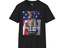 Patriotic Soldier Graphic T-Shirt - "Talk Duty to Me" – Black Graphic Tee