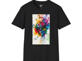 Watercolor Sugar Skull T-Shirt — Colorful Day of the Dead Skull Tee
