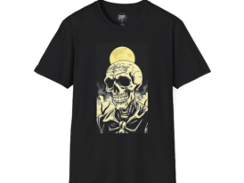 Skull & Moon T-Shirt — Vintage Nautical Skeleton Graphic Tee