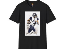 Football Player Tee - Sporty Graphic T-Shirt for Fans – Black Graphic Tee