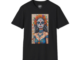 Sugar Skull Girl T-Shirt — Día de los Muertos Floral Calavera Tee