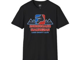 Snowboard Waukegan – Black Graphic Tee