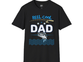 Reel Cool Dad Fishing T-Shirt – Black Graphic Tee