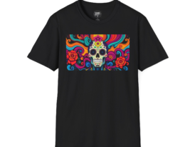 Day of the Dead Sugar Skull T-Shirt — Colorful Floral Calavera Tee