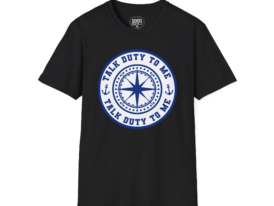 Talk Duty to Me (Navy) - Military Support Design - Heavy Cotton Tee – Black Graphic Tee
