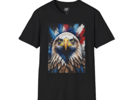 Patriotic Bald Eagle T-Shirt — American Flag Eagle Graphic Tee