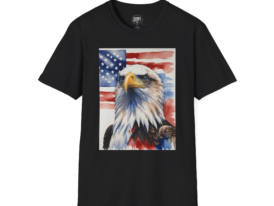 Patriotic Eagle T-Shirt – American Flag Bald Eagle Graphic Tee for 4th of July