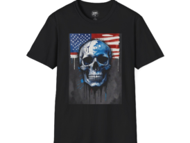 American Flag Skull T-Shirt — Patriotic Skull Graphic Tee