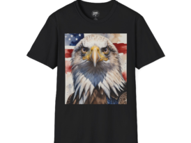 Patriotic Bald Eagle T-Shirt — American Flag Eagle Graphic Tee
