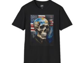 Skull & American Flag T-Shirt — Patriotic Skull Art Tee
